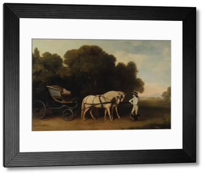 Framed Print : Phaeton with a Pair of Cream Ponies and a Stable-Lad, 1780 and 1784 Framed Print : Phaeton with a Pair of Cream Ponies and a Stable-Lad, 1780 and 1784