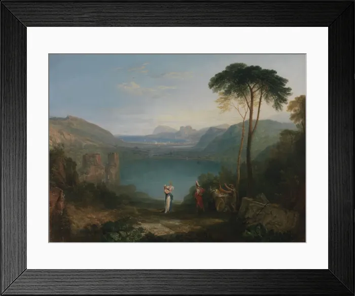 Framed Print : Lake Avernus: Aeneas and the Cumaean Sibyl, between 1814 and 1815. Creator: JMW Turner Framed Print : Lake Avernus: Aeneas and the Cumaean Sibyl, between 1814 and 1815. Creator: JMW Turner
