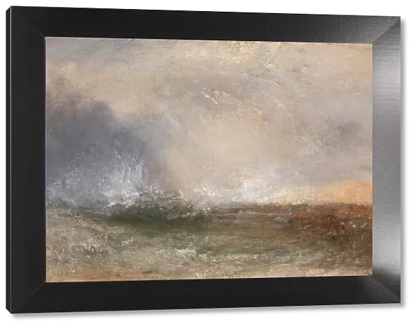 Stormy Sea Breaking on a Shore, between 1840 and 1845. Creator: JMW Turner