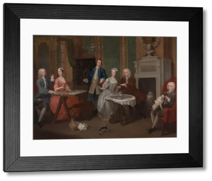Framed Print : Portrait of a Family, ca. 1735. Creator: William Hogarth Framed Print : Portrait of a Family, ca. 1735. Creator: William Hogarth
