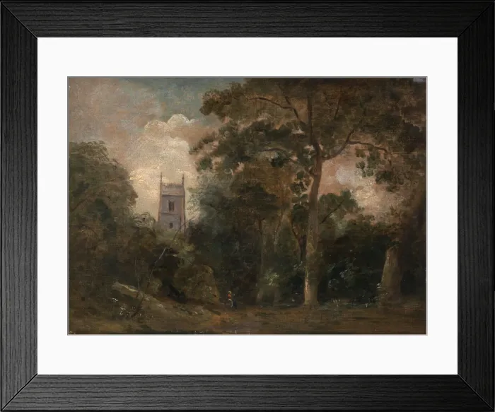 Framed Print : A Church in the Trees, ca. 1800. Creator: John Constable Framed Print : A Church in the Trees, ca. 1800. Creator: John Constable