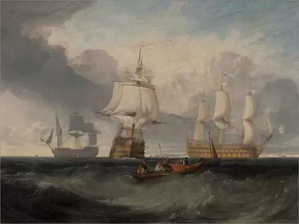 The Victory Returning from Trafalgar, in Three Positions, ca. 1806. Creator: JMW Turner