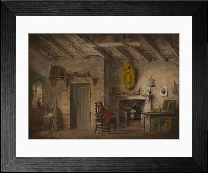 Framed Print : Stage Design for Heart of Midlothian; Deans Cottage, ca. 1819 Framed Print : Stage Design for Heart of Midlothian; Deans Cottage, ca. 1819