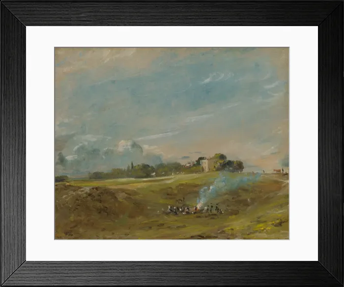 Framed Print : Hampstead Heath, with a Bonfire, ca. 1822. Creator: John Constable Framed Print : Hampstead Heath, with a Bonfire, ca. 1822. Creator: John Constable