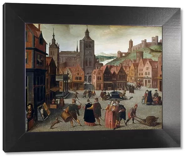 The Marketplace in Bergen op Zoom, probably 1590 and 1597. Creator: Abel Grimmer