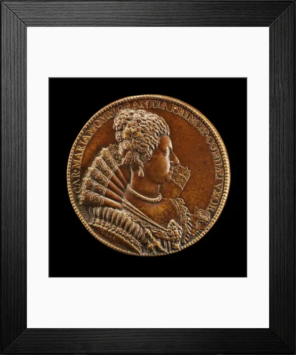 Framed Print : Charlotte-Marie de Montmorency, 1594-1650, Wife of Henri de Bourbon 1609 [reverse], 1611