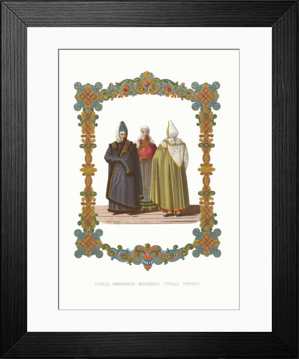Framed Print : Costumes of old Women from Torzhok. From the Antiquities of the Russian State, 1849-1853 Framed Print : Costumes of old Women from Torzhok. From the Antiquities of the Russian State, 1849-1853