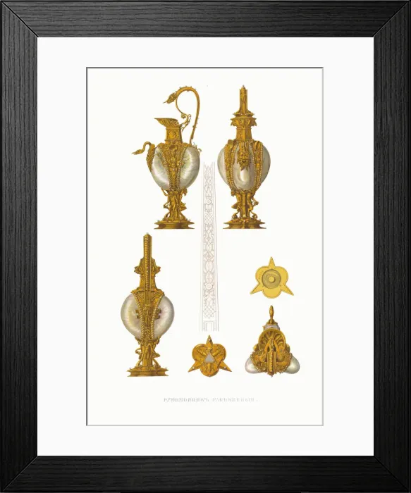 Framed Print : Moother-of-pearl Lavabo. From the Antiquities of the Russian State, 1849-1853 Framed Print : Moother-of-pearl Lavabo. From the Antiquities of the Russian State, 1849-1853