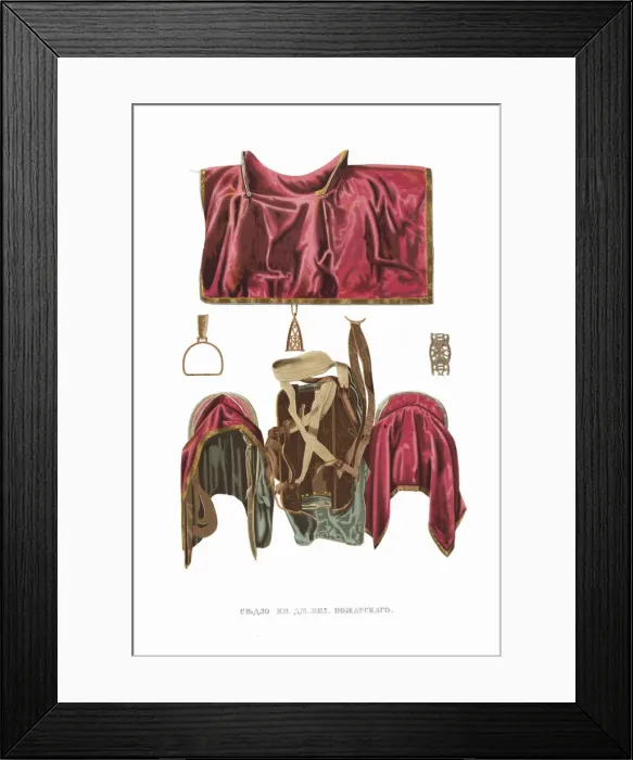Framed Print : Saddle of Prince Dmitry Pozharsky. From the Antiquities of the Russian State, 1849-1853 Framed Print : Saddle of Prince Dmitry Pozharsky. From the Antiquities of the Russian State, 1849-1853