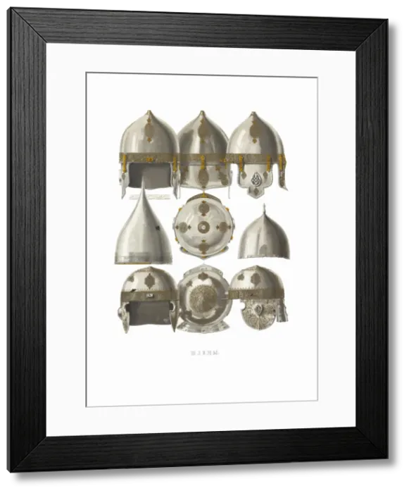 Framed Print : Helmets. From the Antiquities of the Russian State, 1849-1853 Framed Print : Helmets. From the Antiquities of the Russian State, 1849-1853
