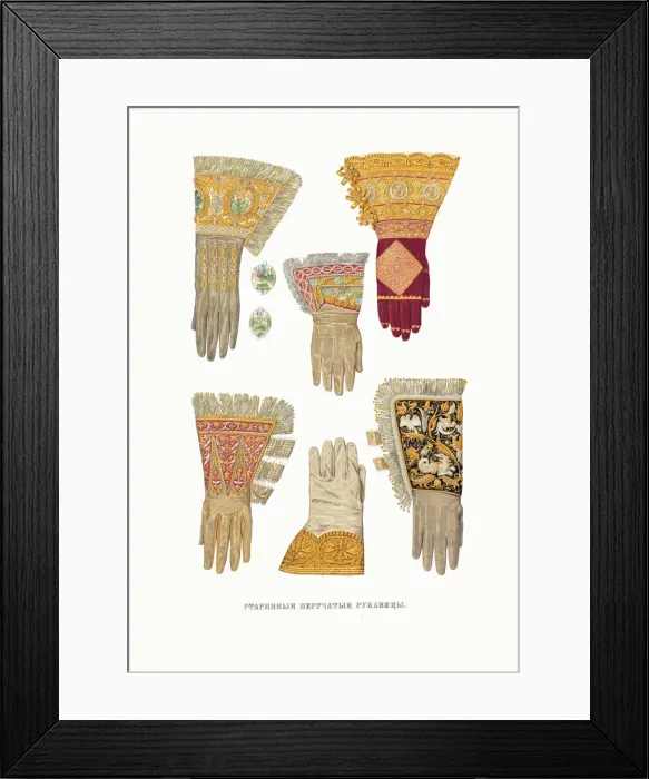 Framed Print : Gloves. From the Antiquities of the Russian State, 1849-1853 Framed Print : Gloves. From the Antiquities of the Russian State, 1849-1853