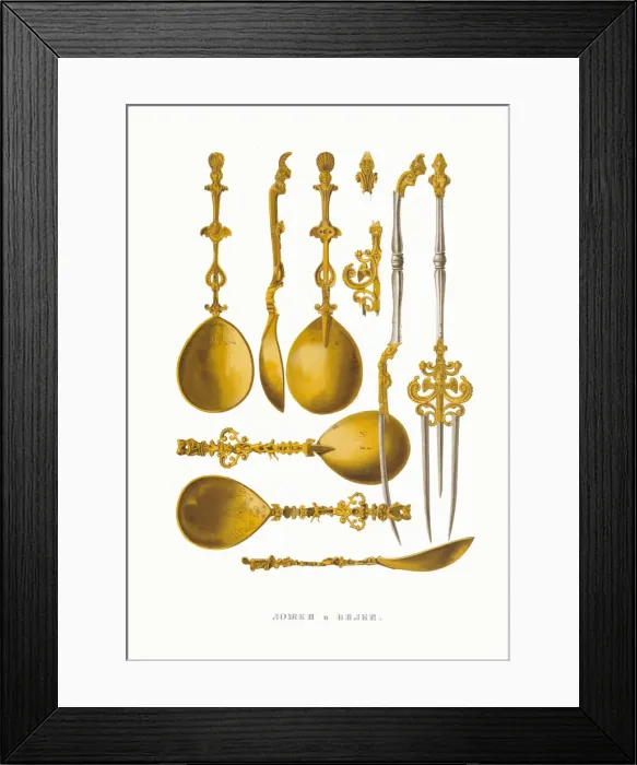 Framed Print : Spoons and forks? From the Antiquities of the Russian State, 1849-1853