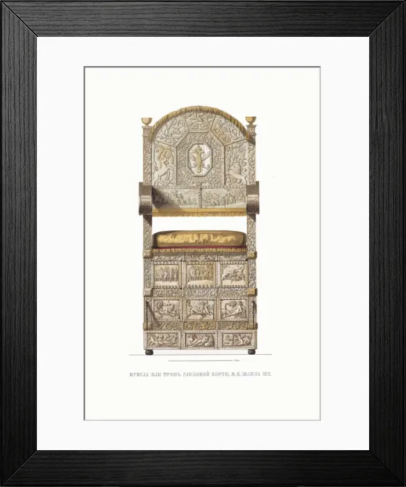 Framed Print : The ivory throne of Tsar Ivan III. From the Antiquities of the Russian State, 1849-1853 Framed Print : The ivory throne of Tsar Ivan III. From the Antiquities of the Russian State, 1849-1853