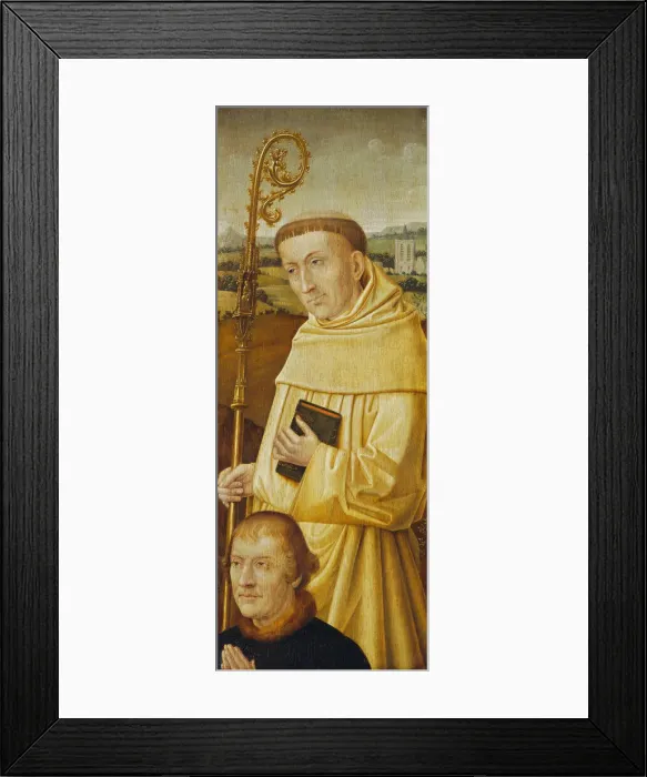 Framed Print : Saint Bernard with Donor [obverse], probably early 20th century. Creator: Anon