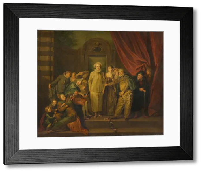 Framed Print : The Italian Comedians (copy), 19th century. Creator: Anon Framed Print : The Italian Comedians (copy), 19th century. Creator: Anon