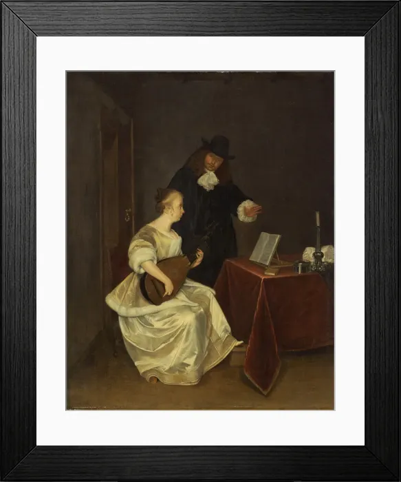Framed Print : The Music Lesson, c. 1670. Creator: Anon Framed Print : The Music Lesson, c. 1670. Creator: Anon