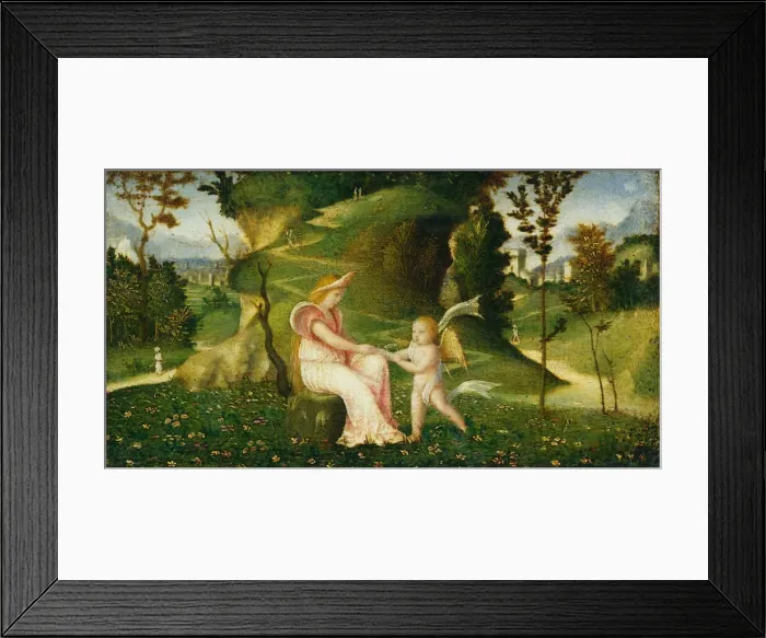 Framed Print : Venus and Cupid in a Landscape, c. 1505 / 1515. Creator: Anon Framed Print : Venus and Cupid in a Landscape, c. 1505 / 1515. Creator: Anon