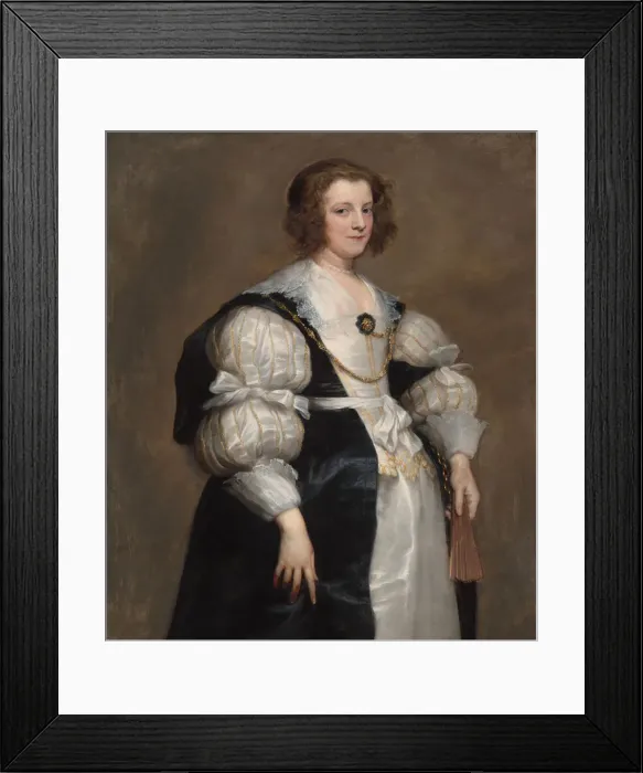 Framed Print : Lady with a Fan, c. 1628. Creator: Anthony van Dyck Framed Print : Lady with a Fan, c. 1628. Creator: Anthony van Dyck