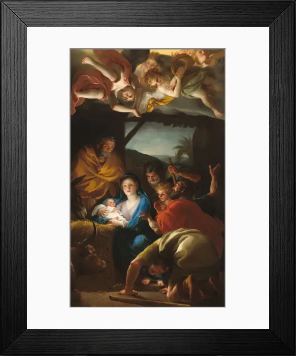 Framed Print : The Adoration of the Shepherds, c. 1764 / 1765. Creator: Anton Raphael Mengs Framed Print : The Adoration of the Shepherds, c. 1764 / 1765. Creator: Anton Raphael Mengs