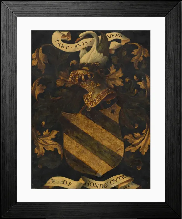 Framed Print : Crested Coat of Arms [reverse], 1543. Creator: Antwerp 16th Century