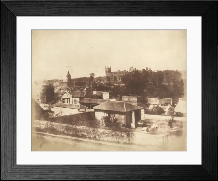 Framed Print : Linlithgow, from the railway station, with the Town Hall, St Framed Print : Linlithgow, from the railway station, with the Town Hall, St