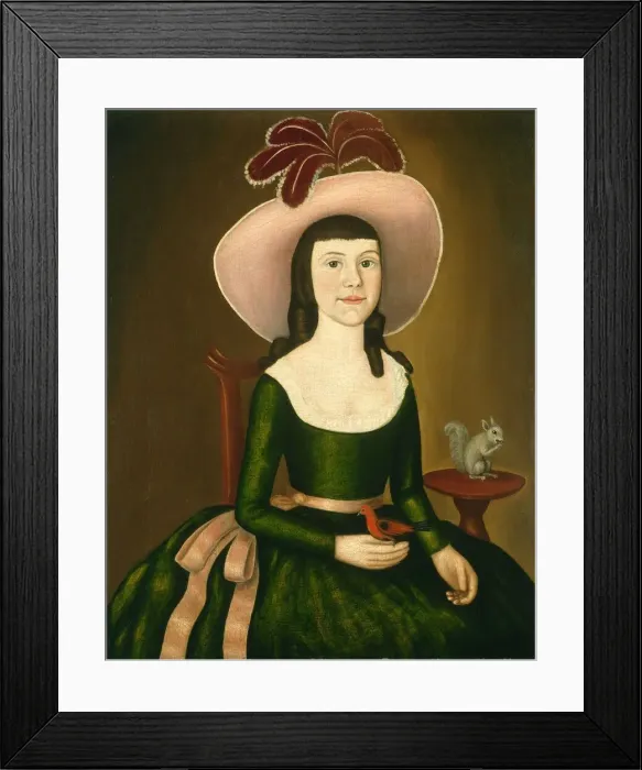 Framed Print : Miss Denison of Stonington, Connecticut (possibly Matilda Denison), c. 1790 Framed Print : Miss Denison of Stonington, Connecticut (possibly Matilda Denison), c. 1790