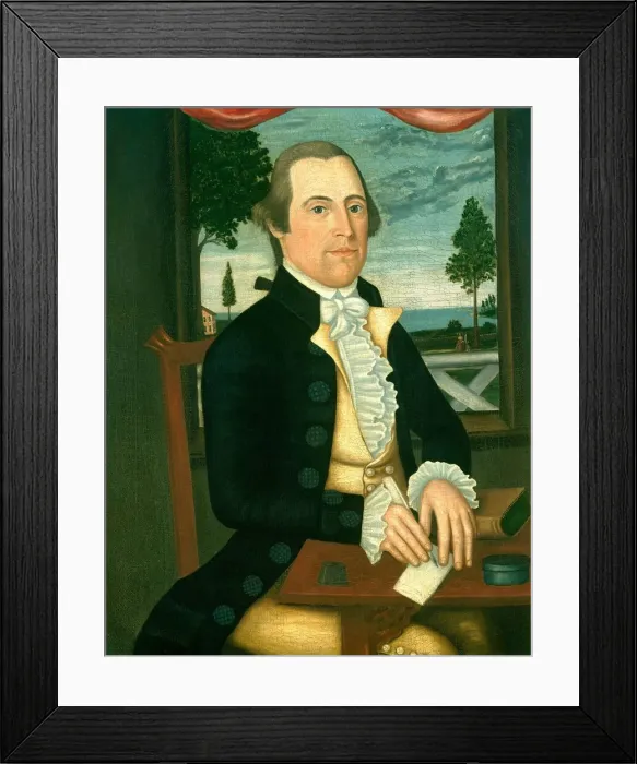 Framed Print : Captain Elisha Denison, c. 1790. Creators: Denison Limner, Joseph Steward Framed Print : Captain Elisha Denison, c. 1790. Creators: Denison Limner, Joseph Steward