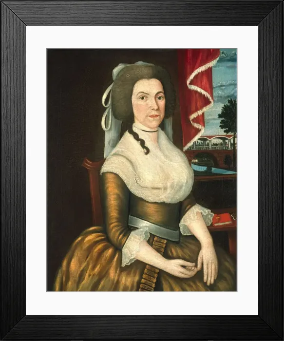 Framed Print : Mrs. Elizabeth Noyes Denison, c. 1790. Creators: Denison Limner, Joseph Steward Framed Print : Mrs. Elizabeth Noyes Denison, c. 1790. Creators: Denison Limner, Joseph Steward