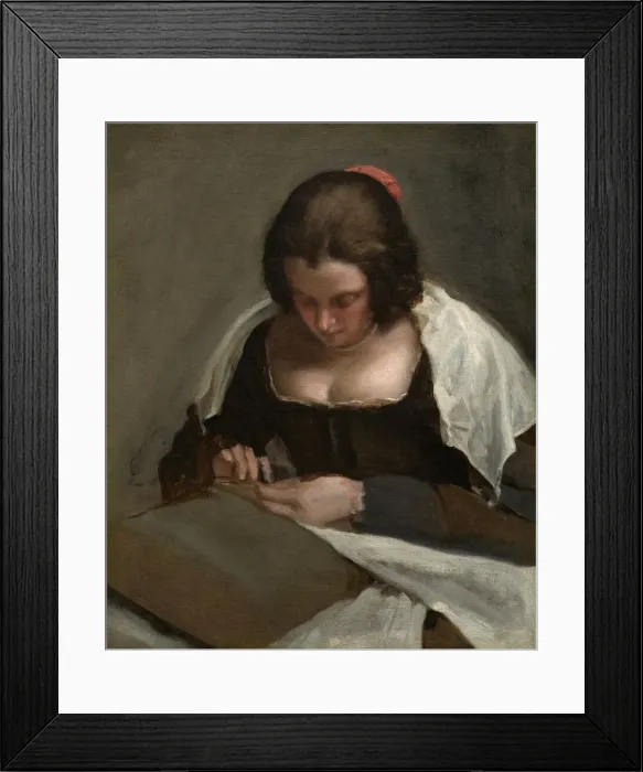 Framed Print : The Needlewoman, c. 1640 / 1650. Creator: Diego Velasquez Framed Print : The Needlewoman, c. 1640 / 1650. Creator: Diego Velasquez
