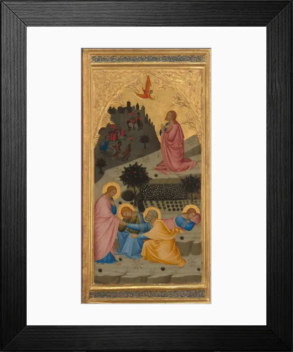 Framed Print : Scenes from the Passion of Christ: The Agony in the Garden [left panel], 1380s