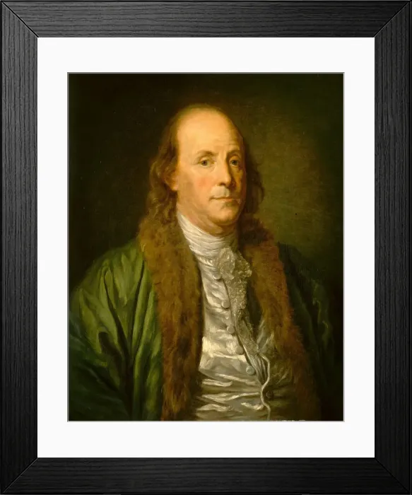 Framed Print : Benjamin Franklin, 19th century. Creator: Anon Framed Print : Benjamin Franklin, 19th century. Creator: Anon
