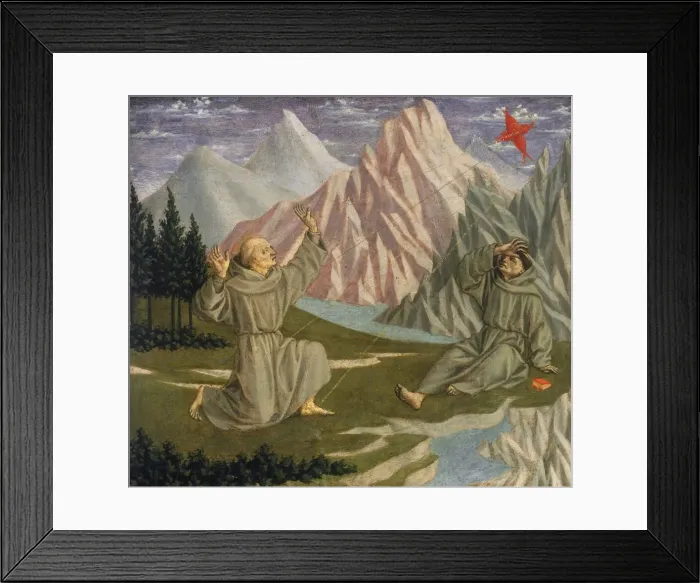 Framed Print : Saint Francis Receiving the Stigmata, c. 1445 / 1450. Creator: Domenico Veneziano Framed Print : Saint Francis Receiving the Stigmata, c. 1445 / 1450. Creator: Domenico Veneziano