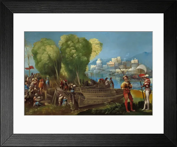 Framed Print : Aeneas and Achates on the Libyan Coast, c. 1520. Creator: Dosso Dossi Framed Print : Aeneas and Achates on the Libyan Coast, c. 1520. Creator: Dosso Dossi