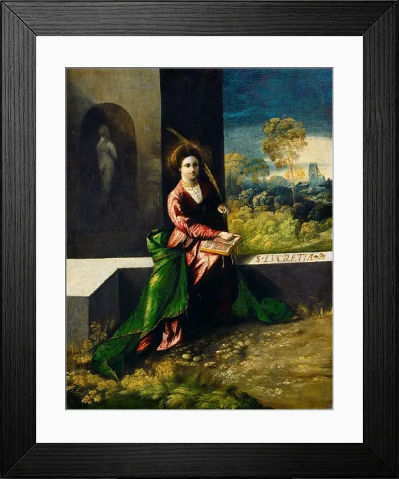 Framed Print : Saint Lucretia, c. 1520. Creator: Dosso Dossi Framed Print : Saint Lucretia, c. 1520. Creator: Dosso Dossi