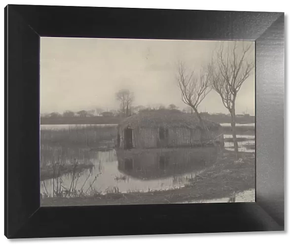 A Reed Boat-House, 1886. Creators: Dr Peter Henry Emerson, Thomas Frederick Goodall