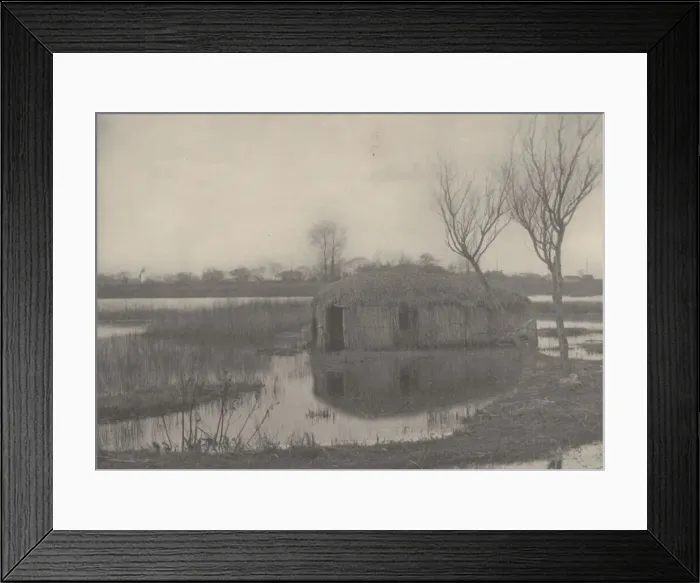 Framed Print : A Reed Boat-House, 1886. Creators: Dr Peter Henry Emerson, Thomas Frederick Goodall Framed Print : A Reed Boat-House, 1886. Creators: Dr Peter Henry Emerson, Thomas Frederick Goodall