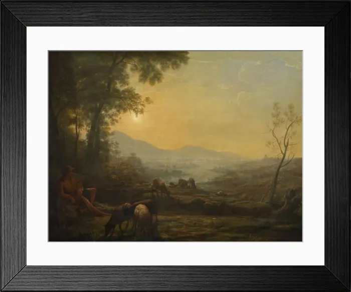 Framed Print : The Herdsman, 17th or 18th century. Creator: Claude Lorrain, Follower of Framed Print : The Herdsman, 17th or 18th century. Creator: Claude Lorrain, Follower of