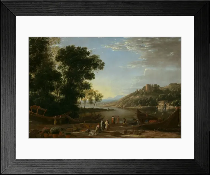 Framed Print : Landscape with Merchants, c. 1629. Creator: Claude Lorrain Framed Print : Landscape with Merchants, c. 1629. Creator: Claude Lorrain