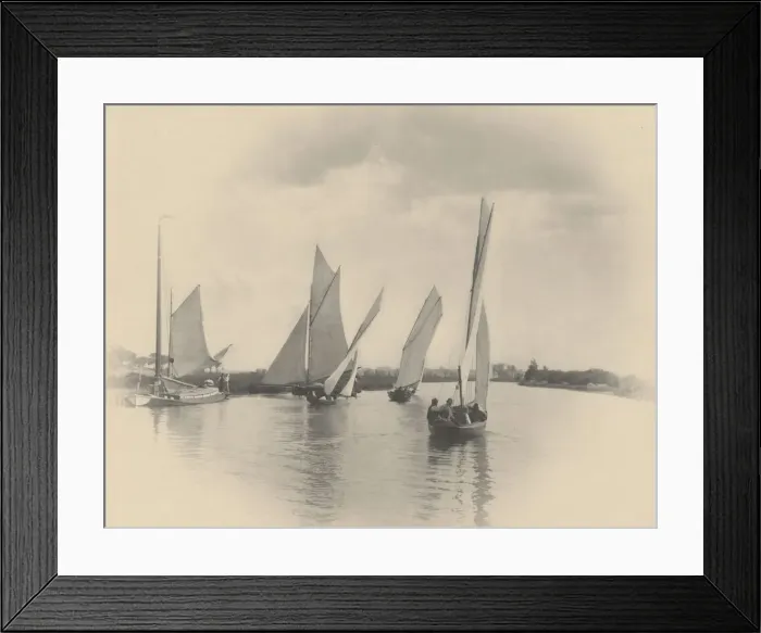 Framed Print : A Sailing Match at Horning, 1885. Creator: Dr Peter Henry Emerson Framed Print : A Sailing Match at Horning, 1885. Creator: Dr Peter Henry Emerson
