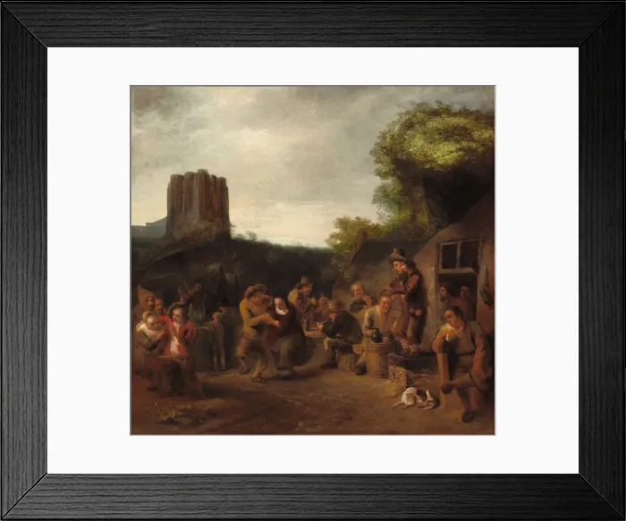 Framed Print : Conviviality Near the Inn, early 1650s. Creator: Constantijn van Renesse Framed Print : Conviviality Near the Inn, early 1650s. Creator: Constantijn van Renesse