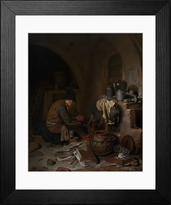 Framed Print : The Alchemist, 1663. Creator: Cornelis Bega Framed Print : The Alchemist, 1663. Creator: Cornelis Bega