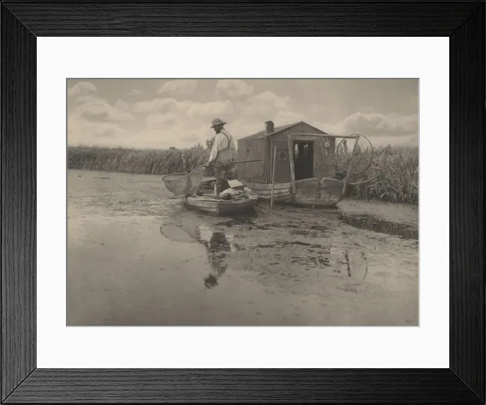 Framed Print : An Eel-Catchers Home, 1886. Creator: Dr Peter Henry Emerson Framed Print : An Eel-Catchers Home, 1886. Creator: Dr Peter Henry Emerson