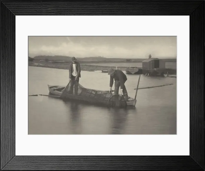 Framed Print : Taking Up the Eel-Net, 1886. Creators: Dr Peter Henry Emerson, Thomas Frederick Goodall Framed Print : Taking Up the Eel-Net, 1886. Creators: Dr Peter Henry Emerson, Thomas Frederick Goodall