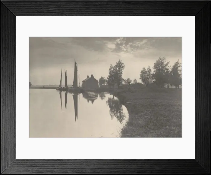 Framed Print : Cantley: Wherries Waiting for the Turn of the Tide, 1886. Creator: Dr Peter Henry Emerson Framed Print : Cantley: Wherries Waiting for the Turn of the Tide, 1886. Creator: Dr Peter Henry Emerson