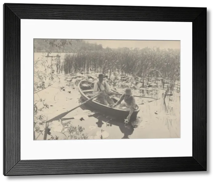 Framed Print : Gathering Water-Lilies, 1886. Creator: Dr Peter Henry Emerson