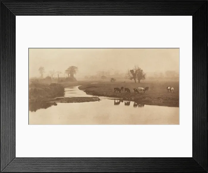 Framed Print : Sheep on the Marshes [Landscape with Cattle], 1890-1891, printed 1893