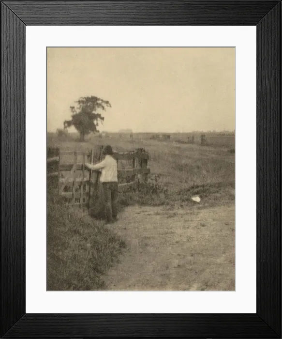 Framed Print : The Last Gate, in or before 1895. Creator: Dr Peter Henry Emerson Framed Print : The Last Gate, in or before 1895. Creator: Dr Peter Henry Emerson