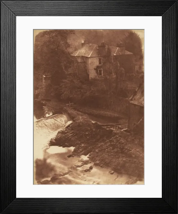 Framed Print : Colinton Manse and weir, with part of the old mill on the right, 1846 Framed Print : Colinton Manse and weir, with part of the old mill on the right, 1846