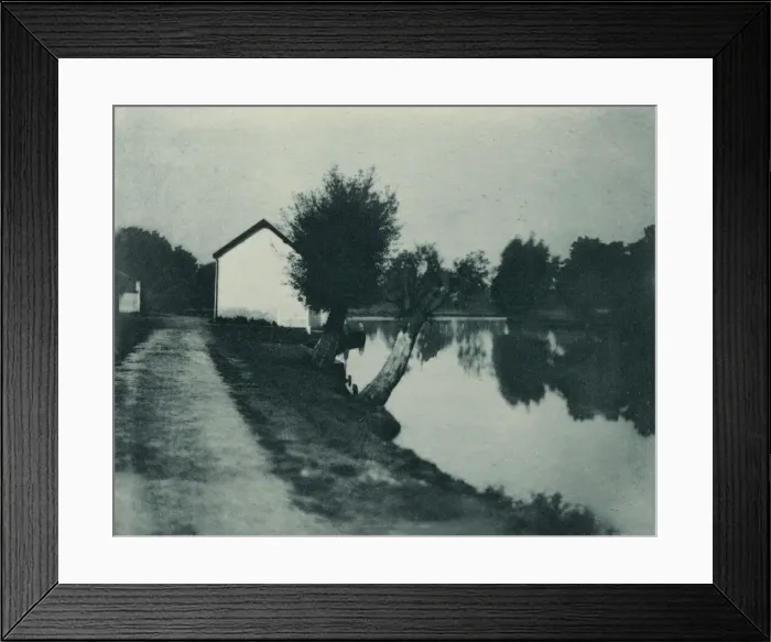 Framed Print : The Moonlit River, 1890-1891, printed 1893. Creator: Dr Peter Henry Emerson