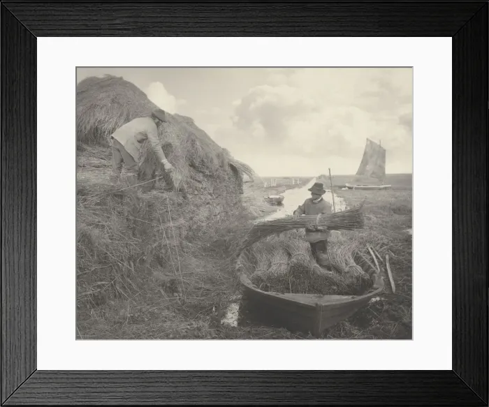 Framed Print : Ricking the Reed, 1886. Creators: Dr Peter Henry Emerson, Thomas Frederick Goodall Framed Print : Ricking the Reed, 1886. Creators: Dr Peter Henry Emerson, Thomas Frederick Goodall